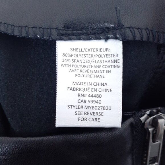 Tinseltown Faux Leather Skirt M Black Zippers 982 - Picture 4 of 7